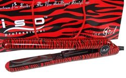 ISO Beauty Ceramic Professional Hair Straightener - RED ZEBR